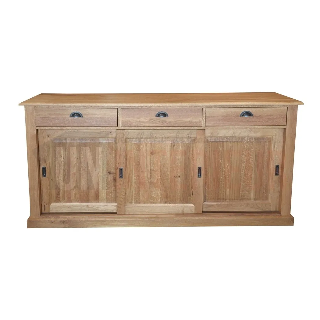 Buffet en chêne massif 3 portes coulissantes ou bahut - Luton