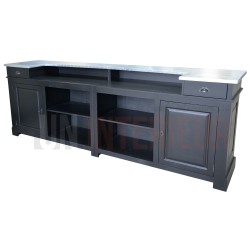 Grand comptoir de bar en pin massif de 300cm de large - Chester