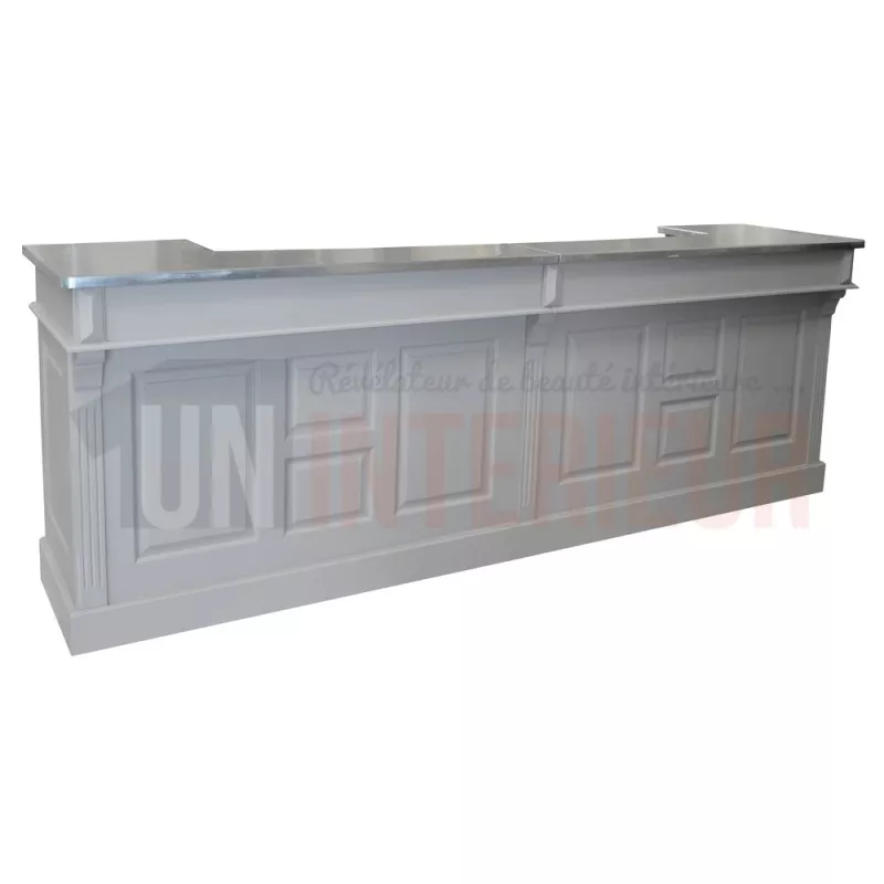 Grand comptoir de bar en pin massif de 300cm de large - Chester