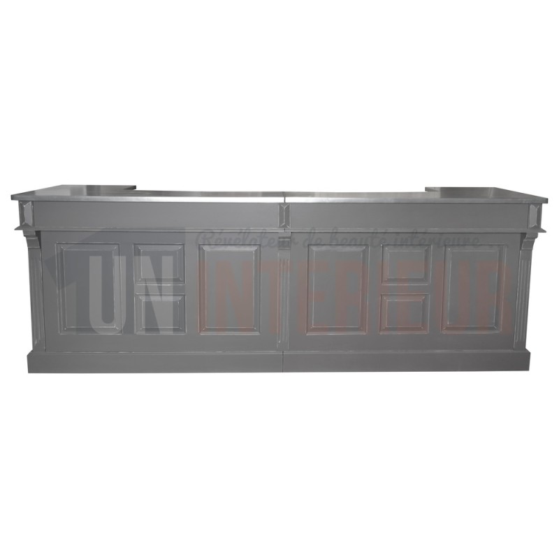 Grand comptoir de bar en pin massif de 300cm de large - Chester