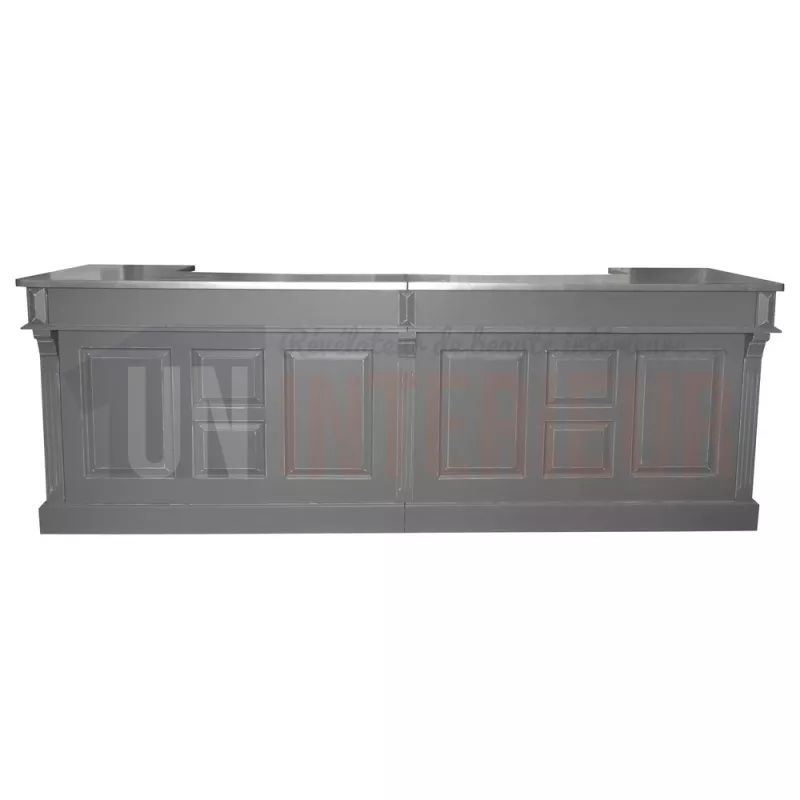 Grand comptoir de bar en pin massif de 300cm de large - Chester