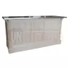 Comptoir en pin massif 190cm passe-plat (95cm de haut) - Chester