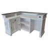 Comptoir de bar d'angle en pin massif 180cm x 140cm avec espace Frigo, retour à gauche - Chester