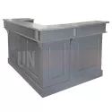 Comptoir de bar d'angle en pin massif 180cm x 140cm avec espace Frigo, retour à gauche - Chester