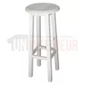 Tabouret de bar en pin massif assise ronde et sans dossier - Chester