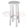 Tabouret de bar en pin massif assise ronde et sans dossier - Chester