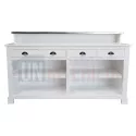 Meuble bar, caisse ou passe-plat 4 tiroirs en pin massif 180cm - Glasgow