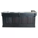 Comptoir de bar d'angle en pin massif 240cm x 140cm avec espace Frigo, retour à gauche - Chester
