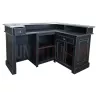Comptoir de bar d'angle en pin massif 180cm x 140cm avec espace frigo, retour à droite - Chester