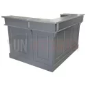 Comptoir de bar d'angle en pin massif 180cm x 140cm avec espace frigo, retour à droite - Chester