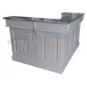 Comptoir de bar d'angle en pin massif 180cm x 140cm avec espace frigo, retour à droite - Chester