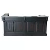 Comptoir de bar d'angle en pin massif 240cm x 140cm avec espace Frigo, retour à droite - Chester