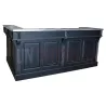 Comptoir de bar d'angle en pin massif 240cm x 140cm avec espace Frigo, retour à droite - Chester