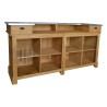 Grand meuble bar de 210cm en pin massif avec plateau zinc - Chester