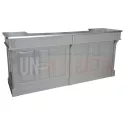 Grand meuble bar de 210cm en pin massif avec plateau zinc - Chester