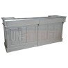 Grand meuble bar de 210cm en pin massif avec plateau zinc - Chester