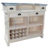 Bar en pin massif 120cm avec espace range-bouteilles - Chester