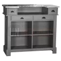 Bar en pin massif 120cm avec espace range-bouteilles - Chester