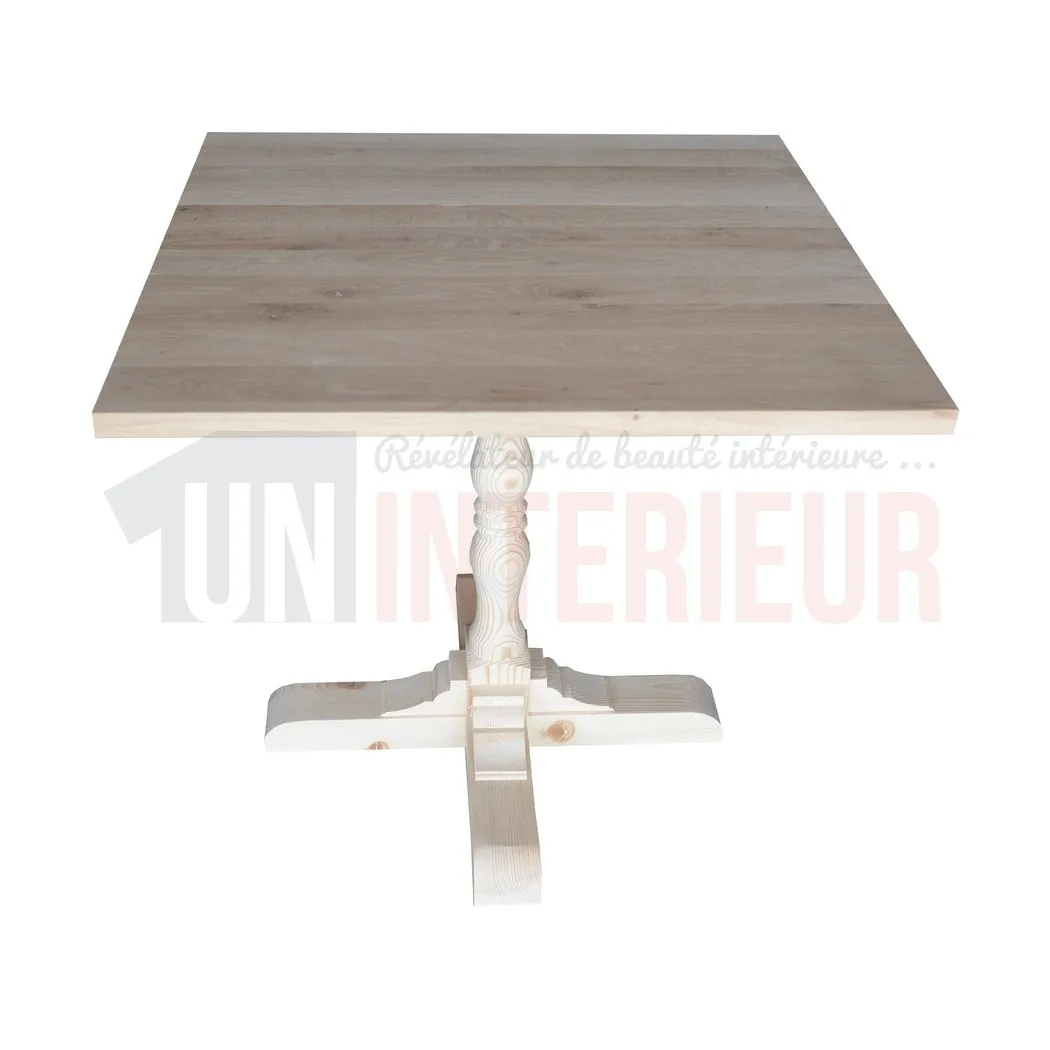 Table carrée de restaurant ou de repas en pin massif, 2 personnes - Deans