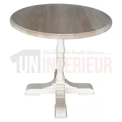 Table ronde de restaurant ou de repas en pin massif, 2 personnes - Deans