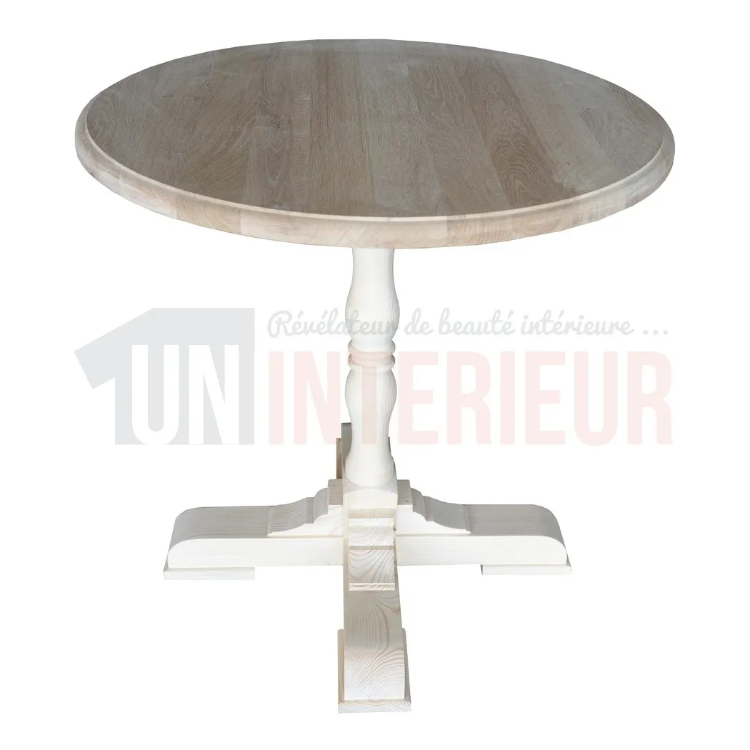 Table ronde de restaurant ou de repas en pin massif, 2 personnes - Deans