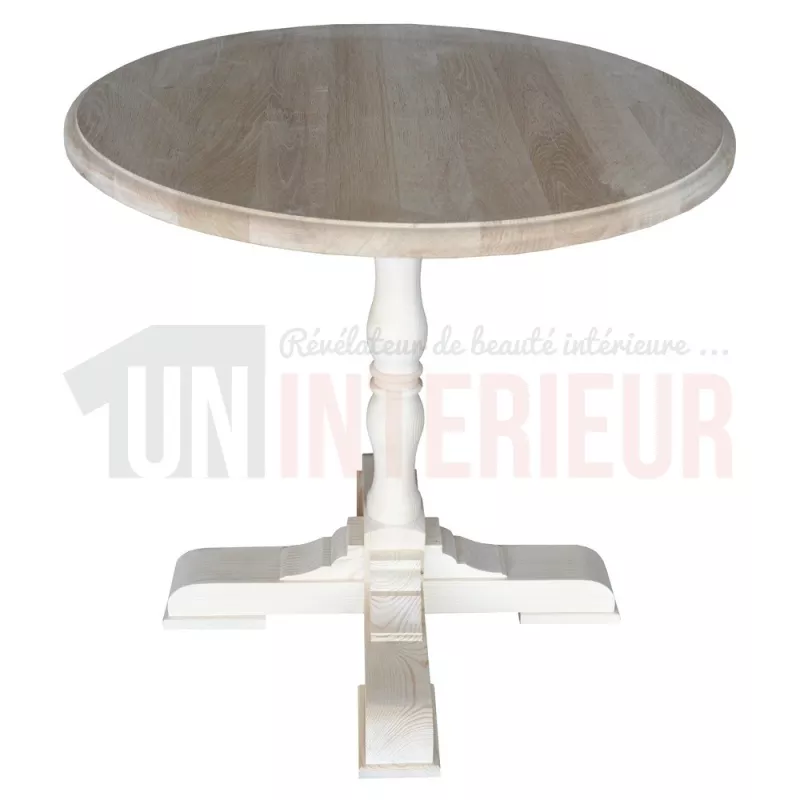 Table ronde de restaurant ou de repas en pin massif, 2 personnes - Deans
