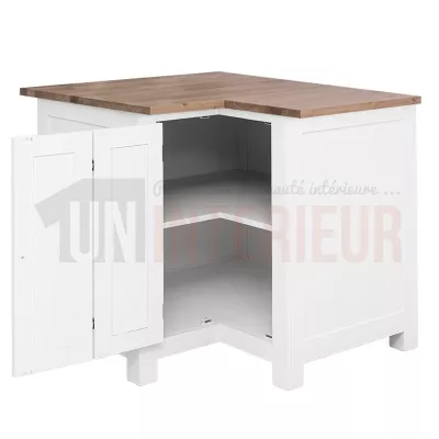Meuble d'angle rangement de cuisine en pin massif - Straight