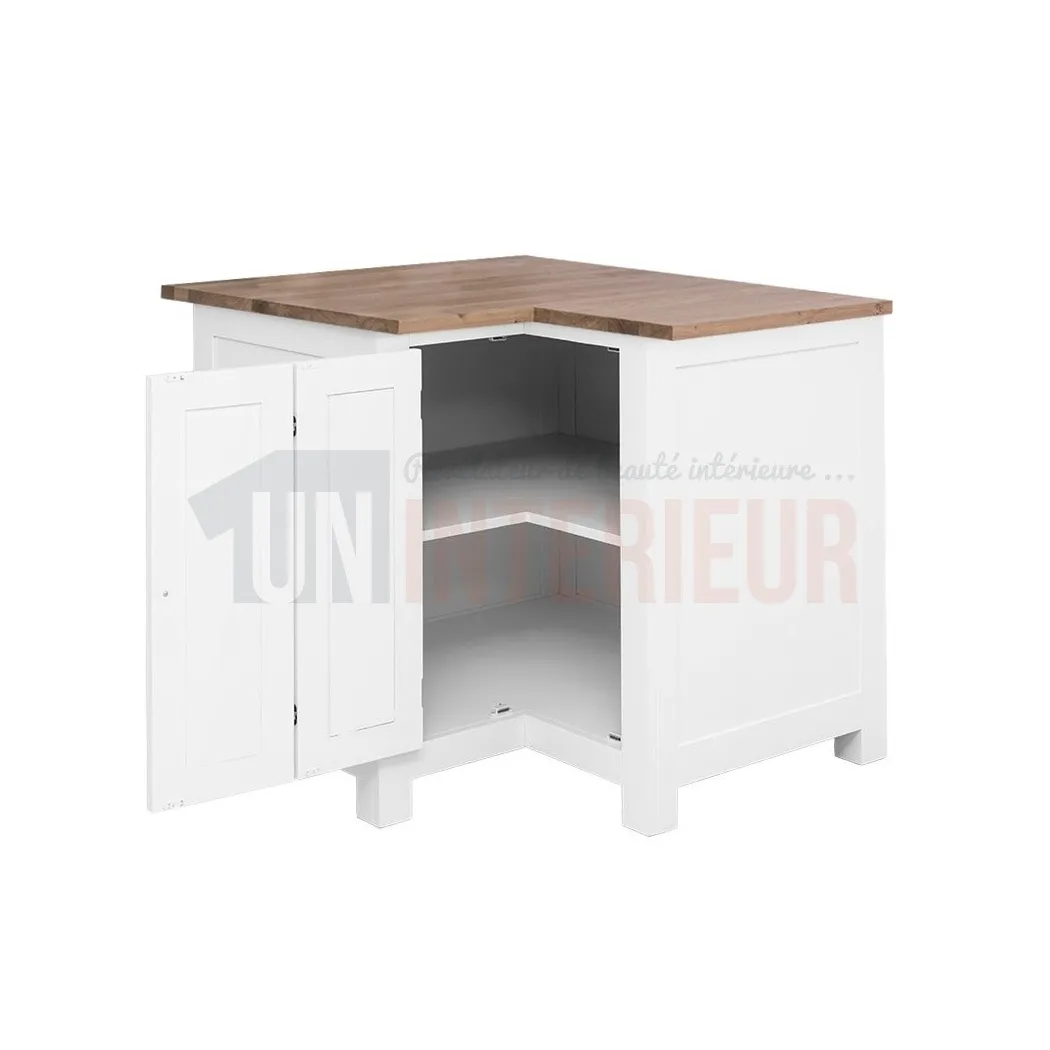 Meuble d'angle rangement de cuisine en pin massif - Straight