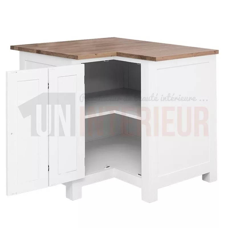 Meuble d'angle rangement de cuisine en pin massif - Straight