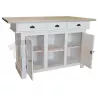 Ilot de cuisine haut en pin massif 180cm - Chester