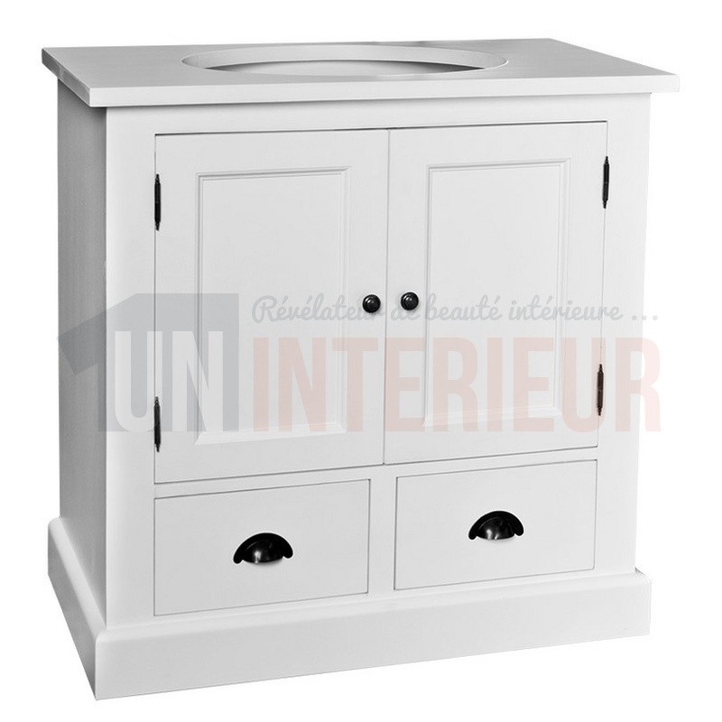 Meuble bain 90cm en pin massif - Grant