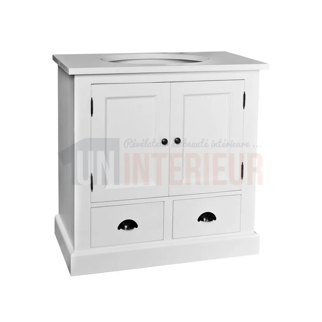 Meuble bain 90cm en pin massif - Grant
