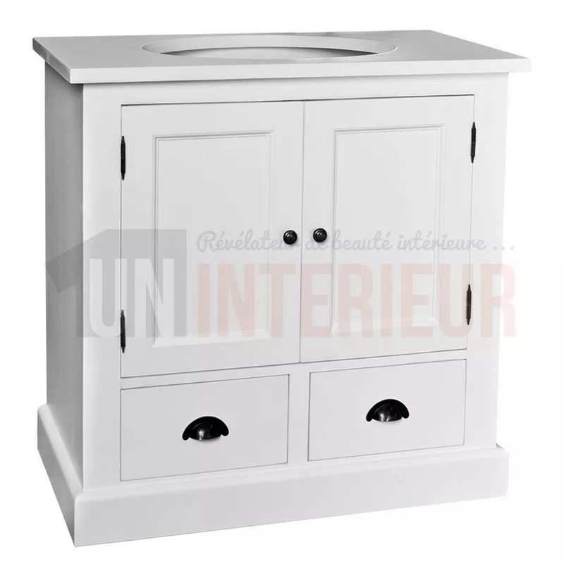 Meuble bain 90cm en pin massif - Grant