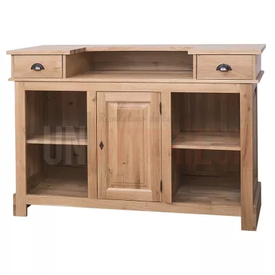 Bar chêne massif avec plateau zinc ou chêne 160cm - Chester
