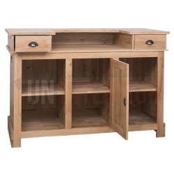 Bar chêne massif avec plateau zinc ou chêne 160cm - Chester