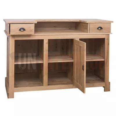 Bar chêne massif avec plateau zinc ou chêne 160cm - Chester