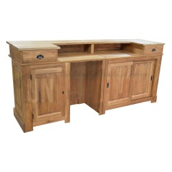 Comptoir de bar professionnel CHR en chêne massif 240cm - Chester