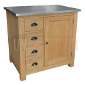 Rangement de cuisine en pin massif 4 tiroirs et 1 porte - Straight