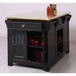 Ilot central de cuisine en pin massif - Nessy