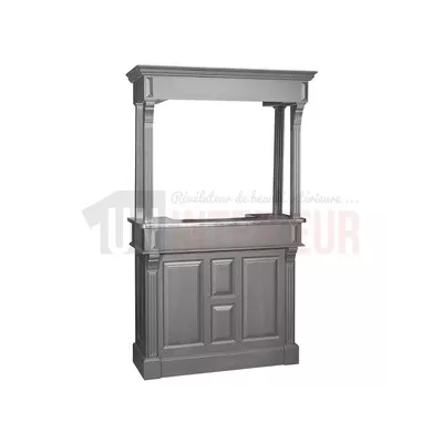 Petit meuble de bar 120cm + galerie de bar en pin massif - Chester