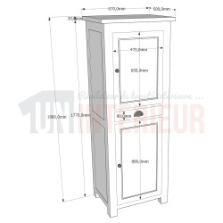 Colonne en pin massif ou rangement de cuisine - Straight