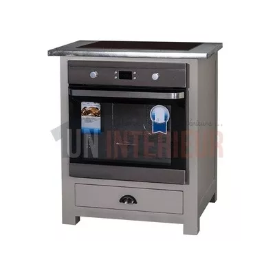Meuble de cuisson en pin massif pour four et plaque - Straight