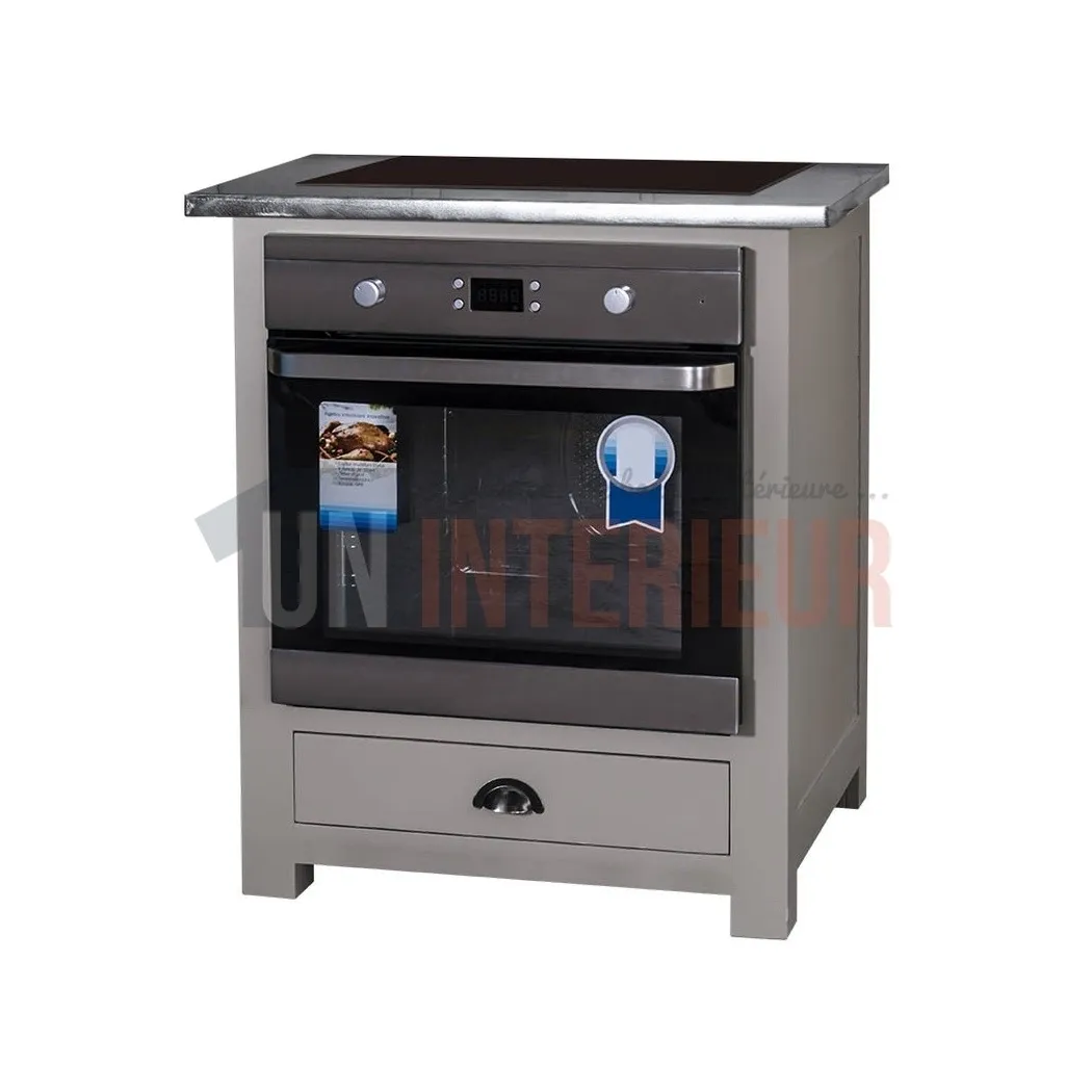 Meuble de cuisson en pin massif pour four et plaque - Straight