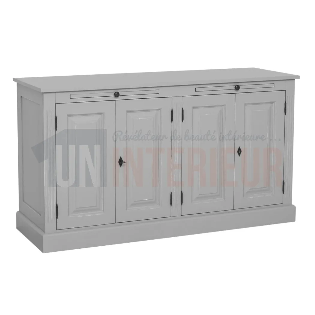 Buffet 4 portes en pin massif avec 2 tirettes - Straight