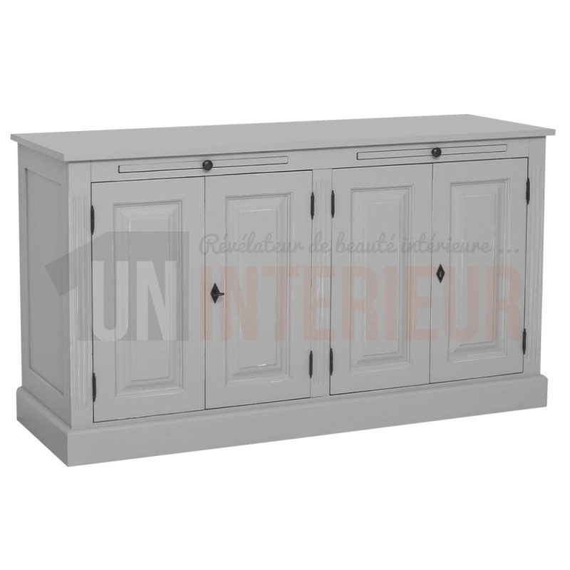 Buffet 4 portes en pin massif avec 2 tirettes - Straight
