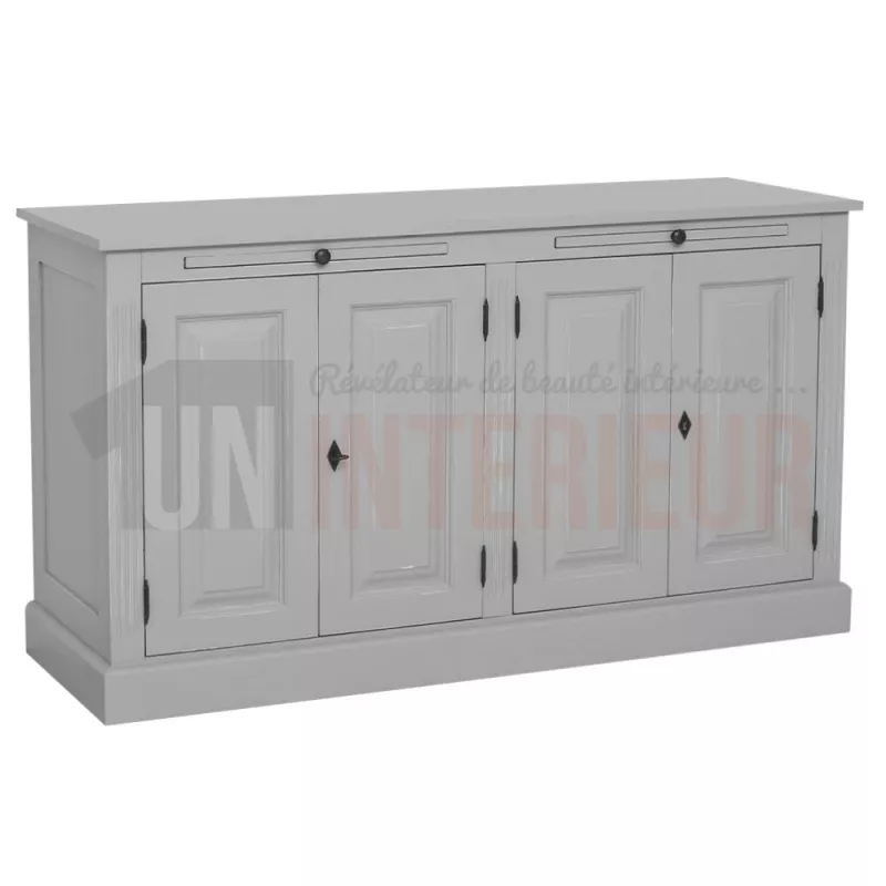 Buffet 4 portes en pin massif avec 2 tirettes - Straight