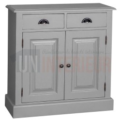 Rangement design 2 portes, 3 tiroirs en pin massif - Up