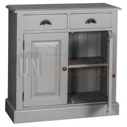 Rangement design 2 portes, 3 tiroirs en pin massif - Up