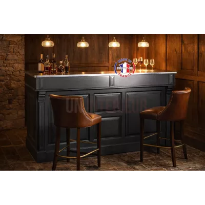 Meuble comptoir de bar en pin massif Noir - Chester, Uninterieur