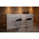 Comptoir de bar de 210cm, sur cette photo présenté en taupe, plateau zinc.